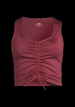 Sale Crease Sleeveless Crop Top - Crop Tops|Singleter