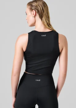 Hot Crease Sleeveless Crop Top - Crop Tops|Singleter