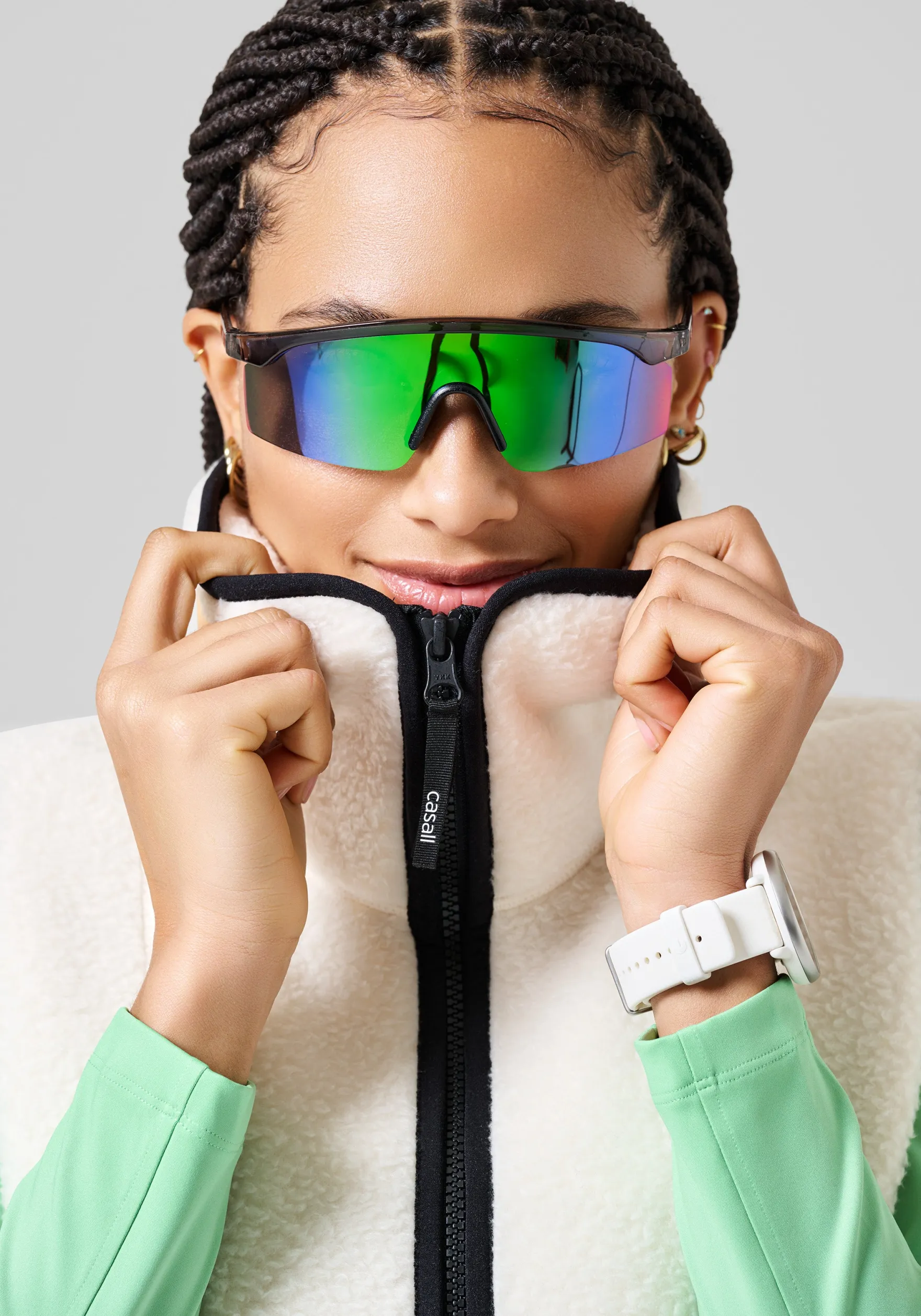 Discount High Collar Pile Vest - Singleter