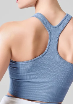 Discount Multi Rib Seamless Padded Sports Top - Crop Tops|Singleter