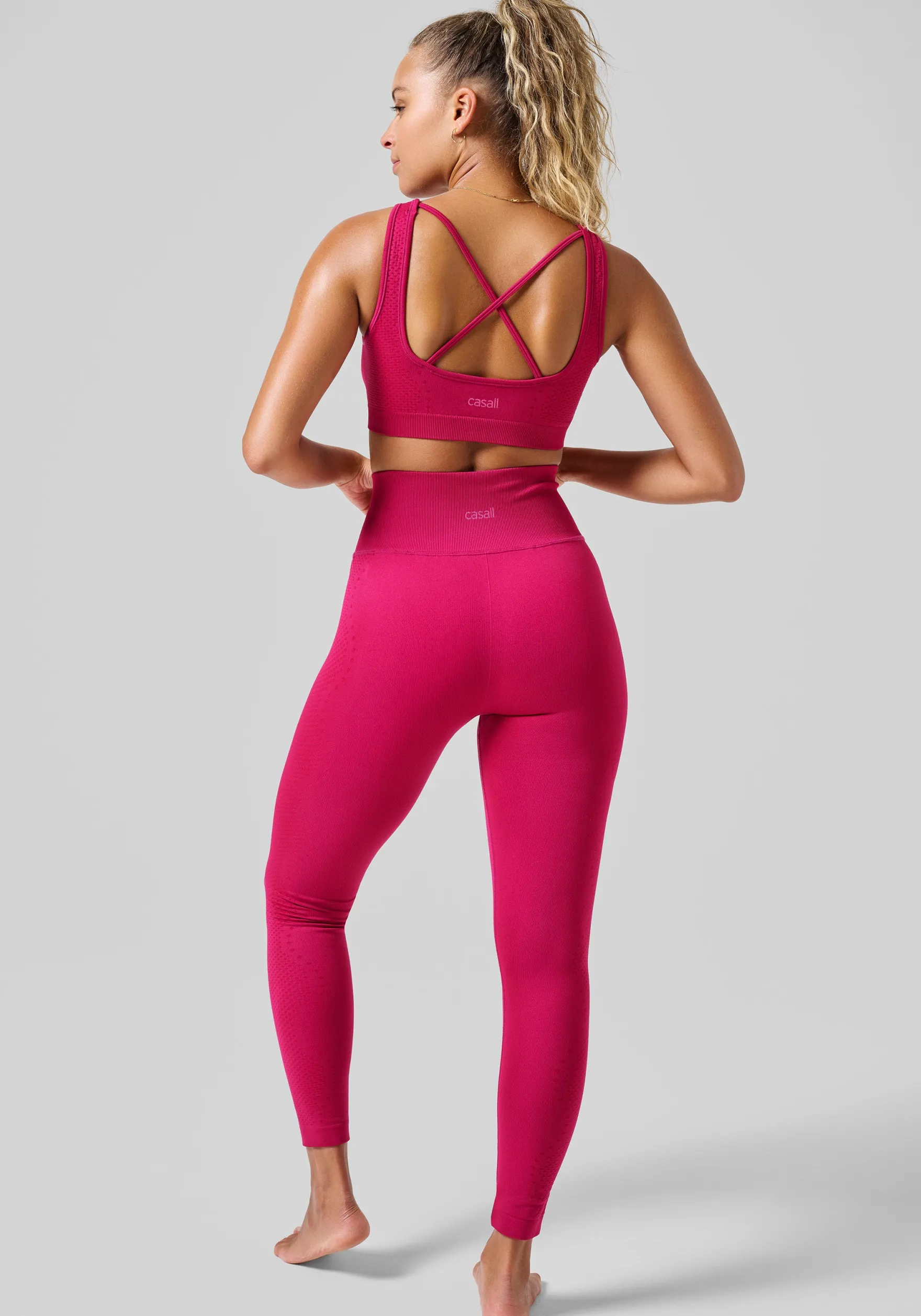 Hot Scallop High Waist Seamless Tights - Tights