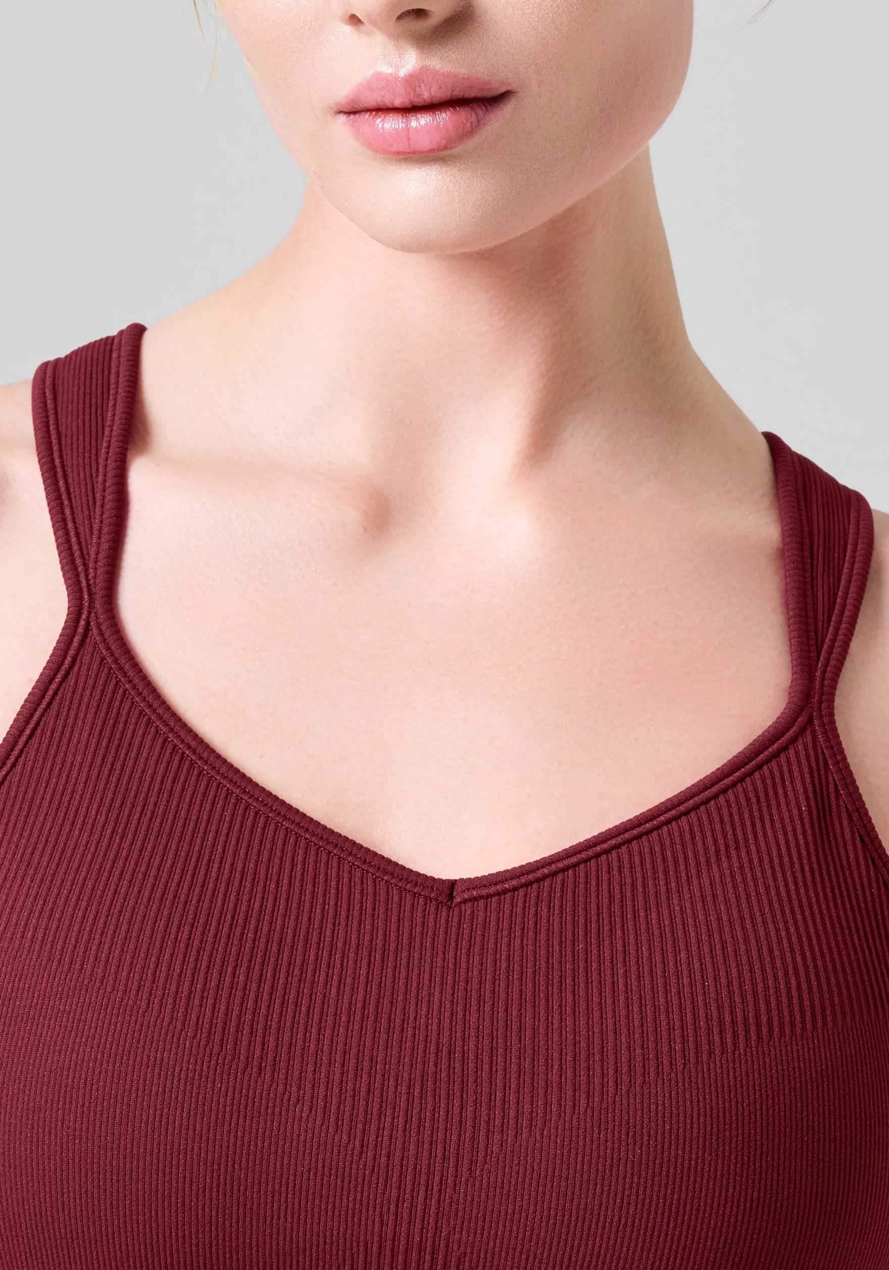 Clearance Seamless Rib Padded Sports Bra - Sports-Bh