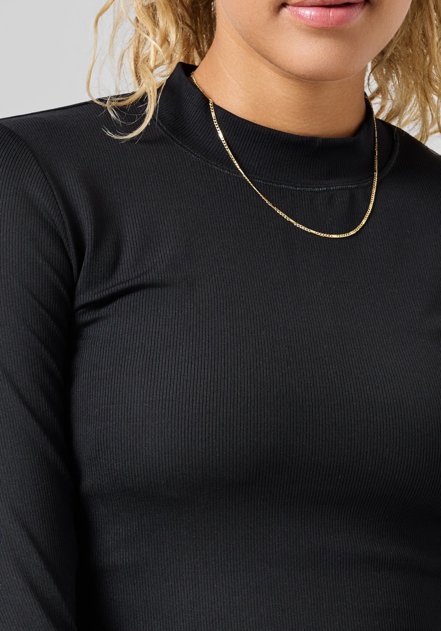 New Soft Rib Mock Neck Long Sleeve - Gensere